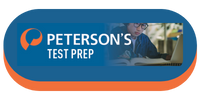 Peterson's Test Prep Database blue and orange button